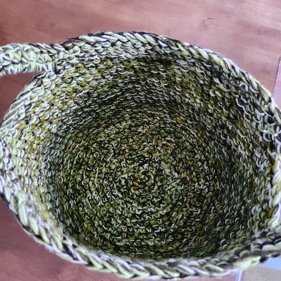 Handmade Crochet Scrappy Basket - Picture 3 of 9